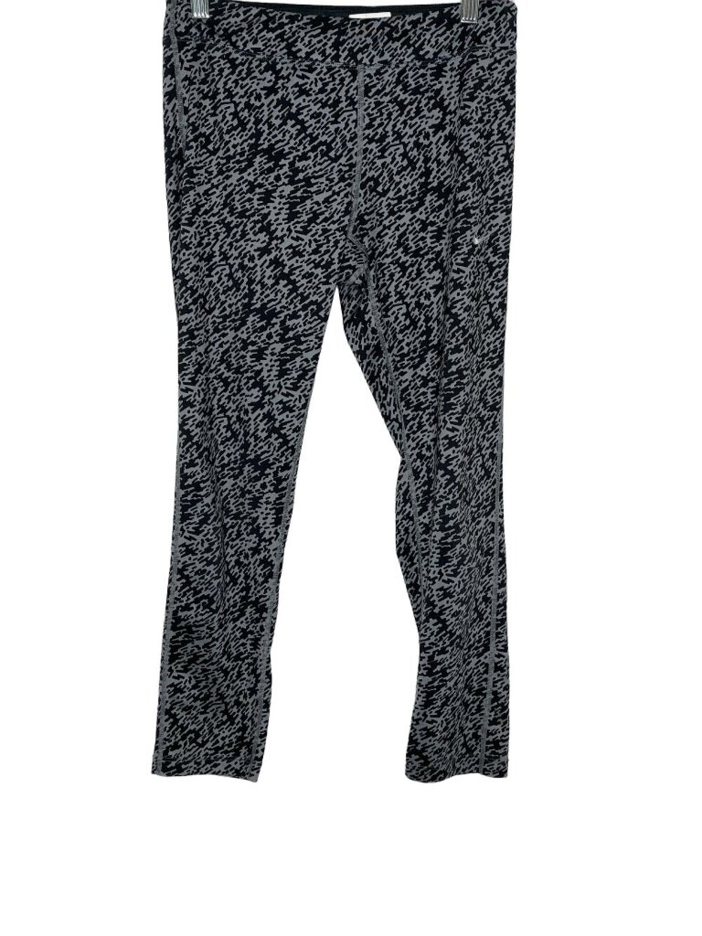Nike Dri Fit Crop Leggings Womens Small Gray Black Print Athletic